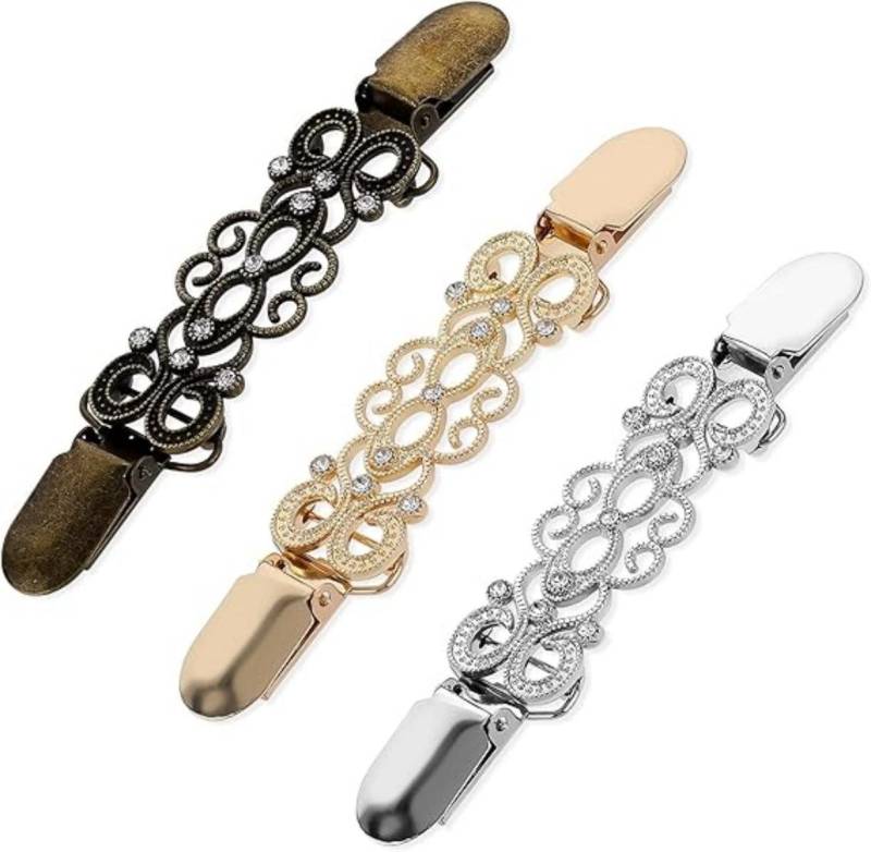 Bextsrack Anstecknadel Set Pin Pullover Clips Vintage Kreative Strickjacken Clips (3-tlg) von Bextsrack