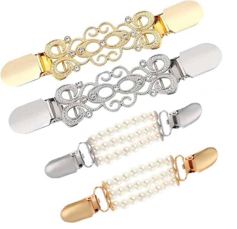 Bextsrack Anstecknadel Set Pin Pullover Clips Vintage Kreative Strickjacken Clips (4-tlg) von Bextsrack