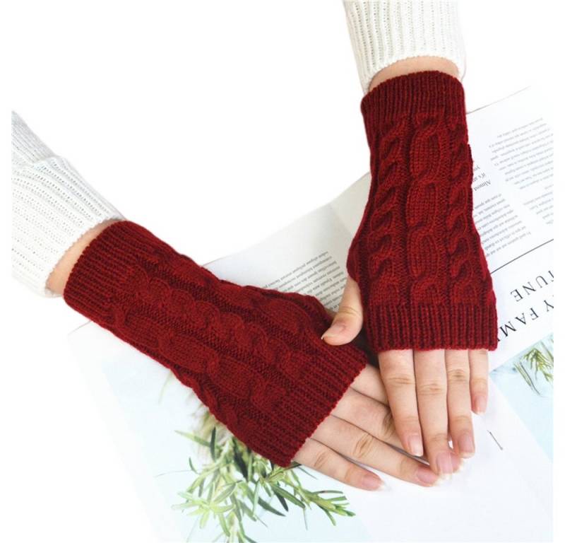 Bextsrack Armstulpen Winter Fingerlose Handschuhe Unisex Warm Weiche Strickhandschuhe von Bextsrack