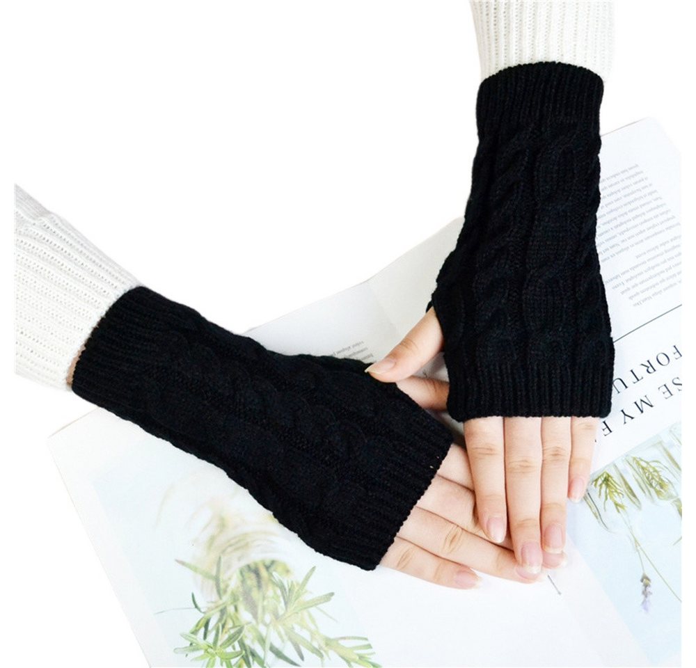 Bextsrack Armstulpen Winter Fingerlose Handschuhe Unisex Warm Weiche Strickhandschuhe von Bextsrack