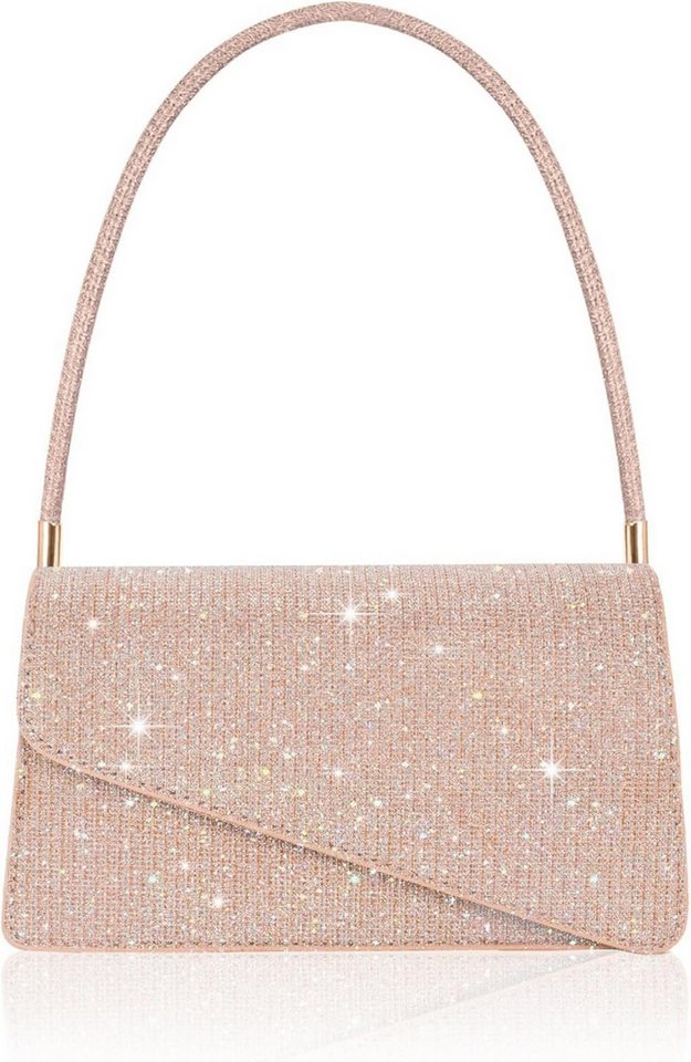 Bextsrack Clutch Pailletten Handtasche Damen Klein mit 2 Fächern von Bextsrack