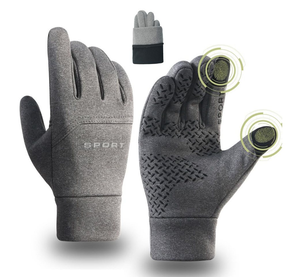 Bextsrack Fahrradhandschuhe Damen Herren Warme Winterhandschuhe wasserdichte Fleecehandschuhe Touchscreenhandschuhe Winddichte Laufhandschuhe rutschfeste von Bextsrack