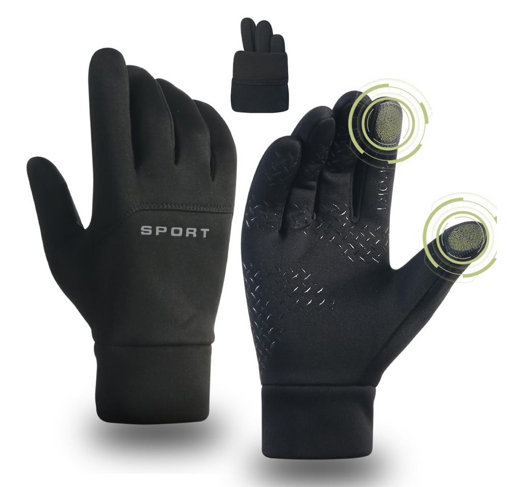 Bextsrack Fahrradhandschuhe Damen Herren Warme Winterhandschuhe wasserdichte Fleecehandschuhe Touchscreenhandschuhe Winddichte Laufhandschuhe rutschfeste von Bextsrack