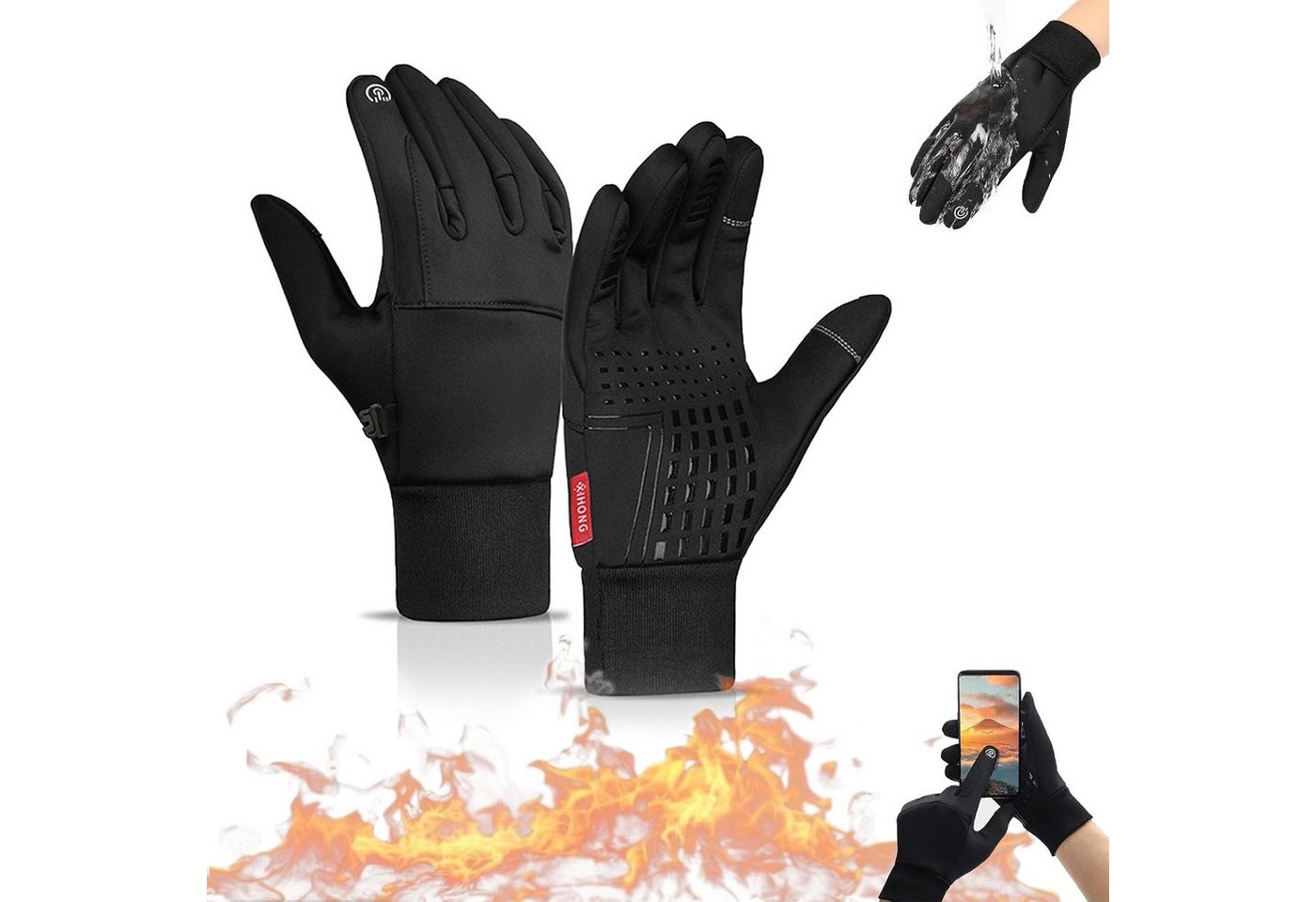 Bextsrack Fahrradhandschuhe Damen Herren Wasserdicht Winterhandschuhe Touchscreen Sporthandschuhe von Bextsrack