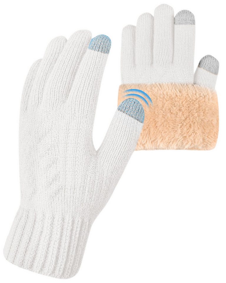 Bextsrack Fleecehandschuhe Warme Winterhandschuhe Fleece Strickhandschuhe Touchscreen Thermo (für Herren Damen Weihnachten und Neujahr Geschenkideen) für Outdoor Sport Laufen Radfahren Freizeit ski reithandschuhe von Bextsrack