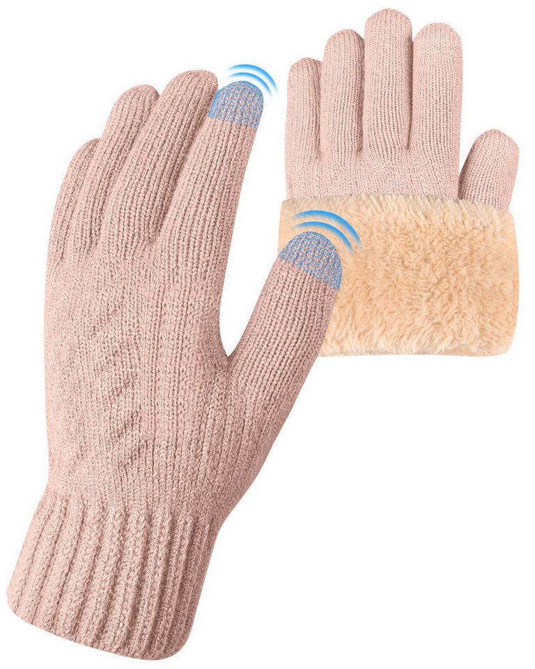 Bextsrack Fleecehandschuhe Warme Winterhandschuhe Fleece Strickhandschuhe Touchscreen Thermo (für Herren Damen Weihnachten und Neujahr Geschenkideen) für Outdoor Sport Laufen Radfahren Freizeit ski reithandschuhe von Bextsrack