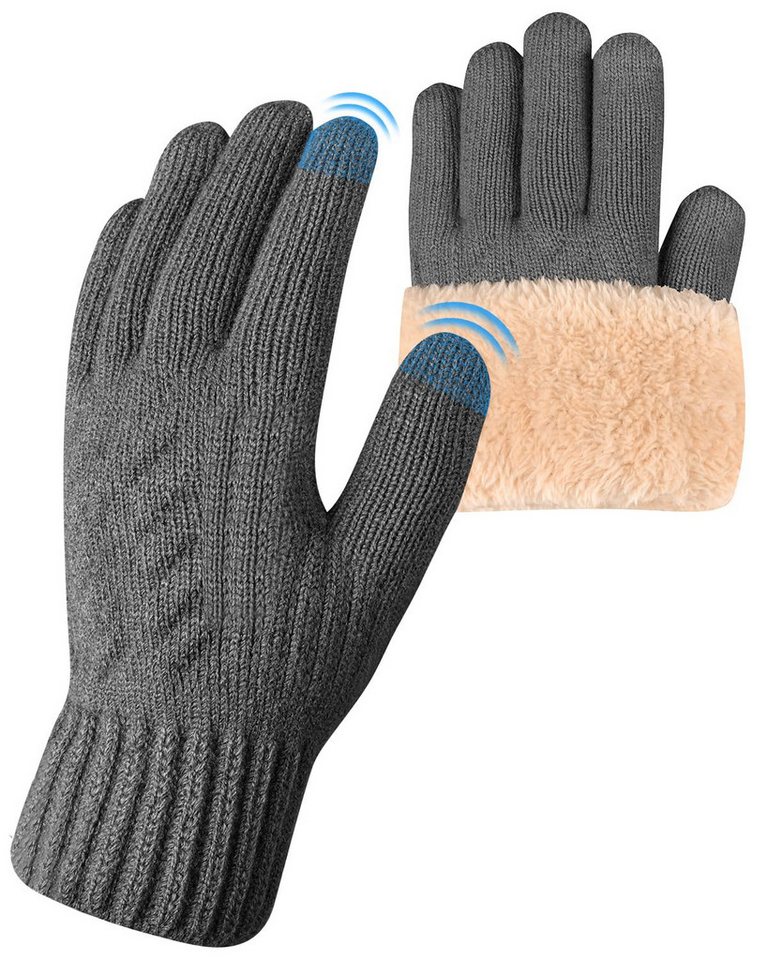 Bextsrack Fleecehandschuhe Warme Winterhandschuhe Fleece Strickhandschuhe Touchscreen Thermo (für Herren Damen Weihnachten und Neujahr Geschenkideen) für Outdoor Sport Laufen Radfahren Freizeit ski reithandschuhe von Bextsrack
