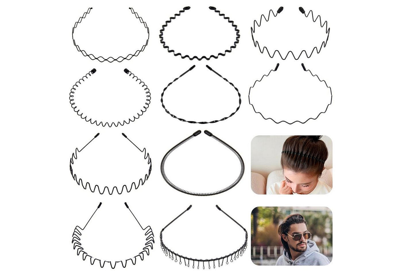 Bextsrack Haarband Herren Haarreif Haarreifen Damen Männer Haarband, 10-tlg. von Bextsrack