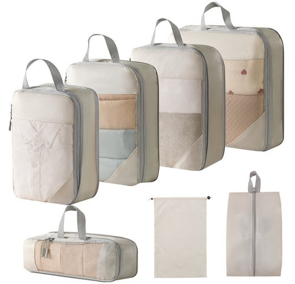 Bextsrack Kofferorganizer 7-Teiliges Set Packing Cubes Compression, Travel Essentials (7-tlg), Travel Organizer Kofferorganizer Rucksack Organizer Backpacking von Bextsrack