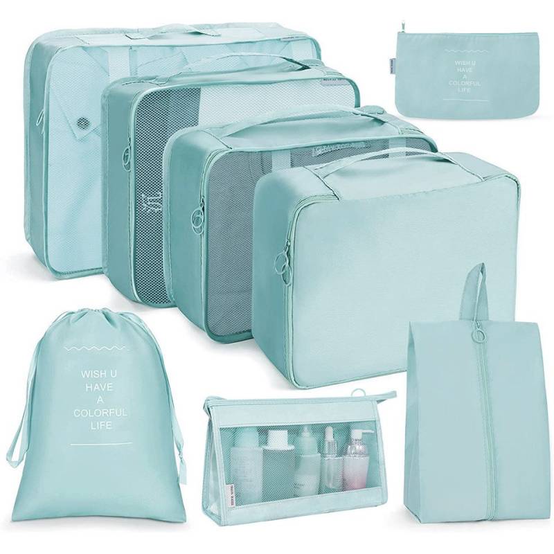 Bextsrack Kofferorganizer 8 Teilige Packing Cubes Kleidertaschen Koffer Organizer (8-tlg), für Urlaub und Reisen Packwürfel Set Reise Würfel Ordnungssystem von Bextsrack