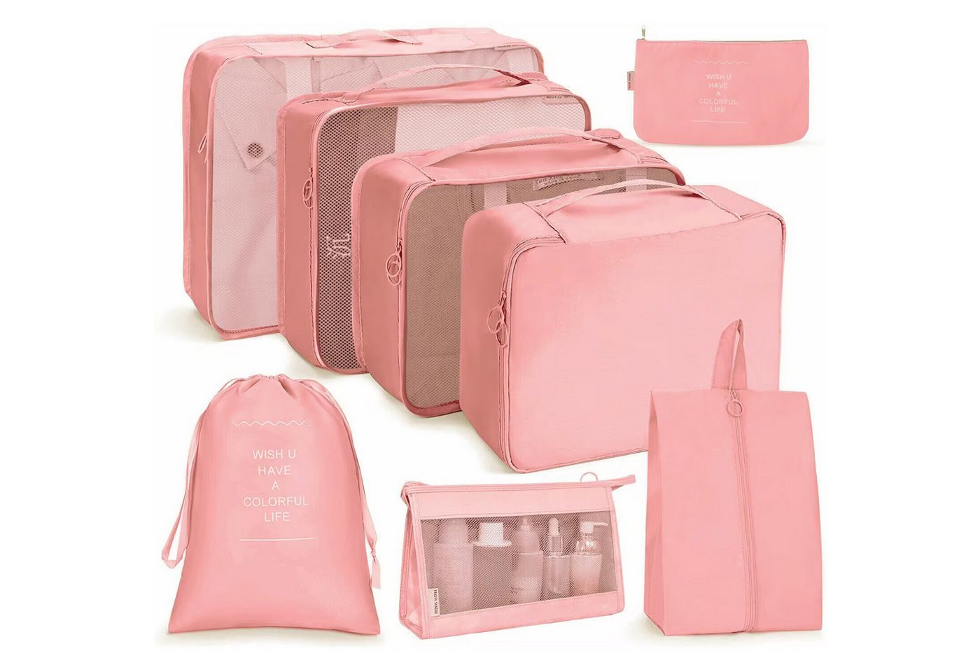 Bextsrack Kofferorganizer 8 Teilige Packing Cubes Kleidertaschen Koffer Organizer (8-tlg), für Urlaub und Reisen Packwürfel Set Reise Würfel Ordnungssystem von Bextsrack