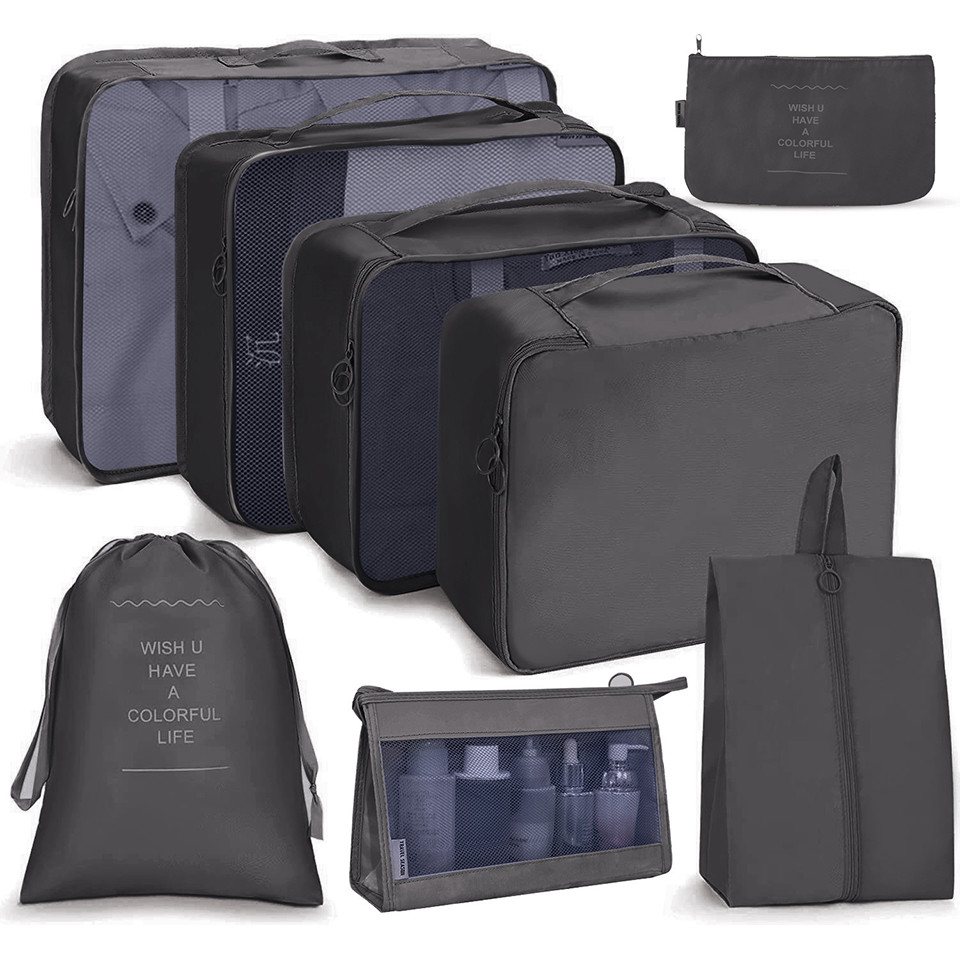 Bextsrack Kofferorganizer 8 Teilige Packing Cubes Kleidertaschen Koffer Organizer (8-tlg), für Urlaub und Reisen Packwürfel Set Reise Würfel Ordnungssystem von Bextsrack