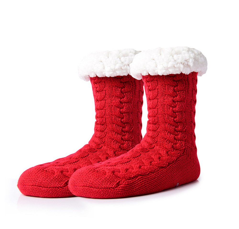 Bextsrack Kuschelsocken Wintersocken Stoppersocken Weihnachtssocken Haussocken (mit Fleece Futter und ABS Anti-Rutsch-Socken Noppen) Für Herren und Damen von Bextsrack