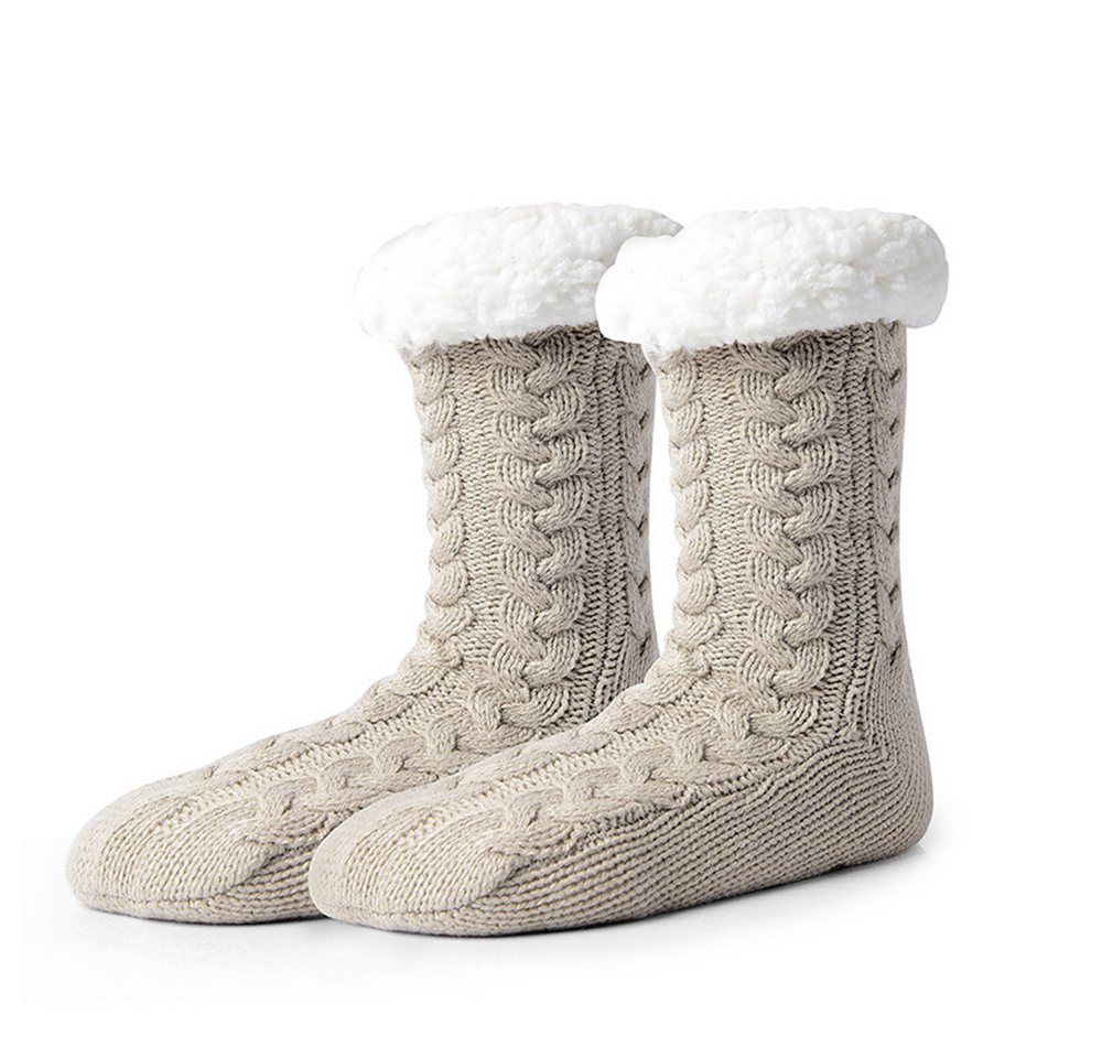 Bextsrack Kuschelsocken Wintersocken Stoppersocken Weihnachtssocken Haussocken (mit Fleece Futter und ABS Anti-Rutsch-Socken Noppen) Für Herren und Damen von Bextsrack