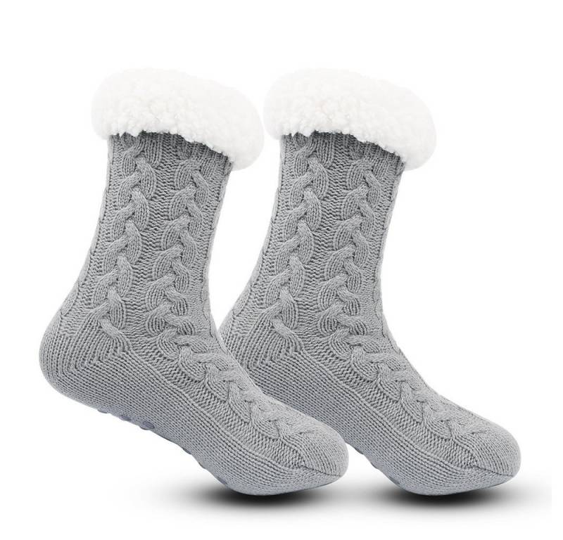 Bextsrack Kuschelsocken Wintersocken Stoppersocken Weihnachtssocken Haussocken (mit Fleece Futter und ABS Anti-Rutsch-Socken Noppen) Für Herren und Damen von Bextsrack