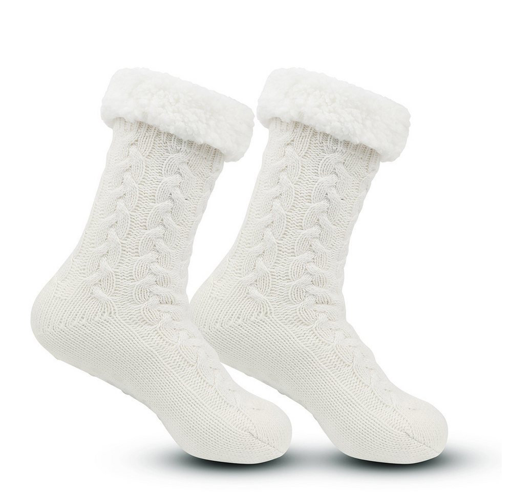 Bextsrack Kuschelsocken Wintersocken Stoppersocken Weihnachtssocken Haussocken (mit Fleece Futter und ABS Anti-Rutsch-Socken Noppen) Für Herren und Damen von Bextsrack