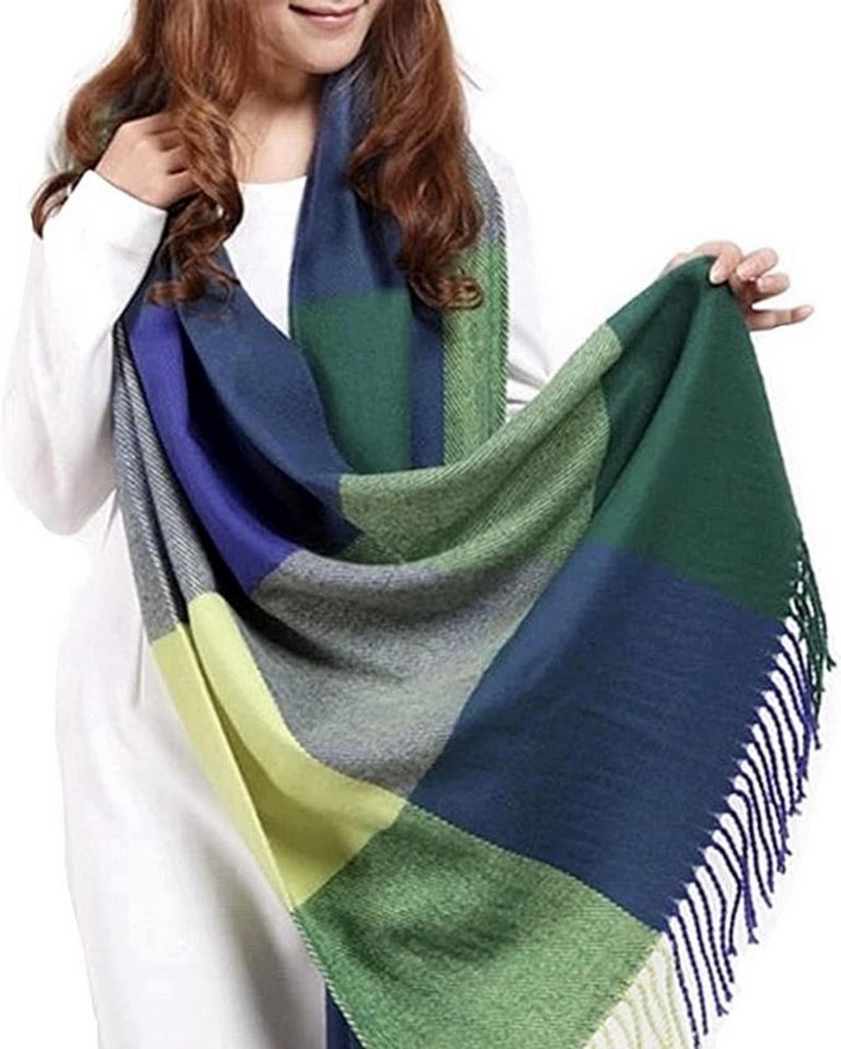 Bextsrack Modeschal Karierter Damen Schal mit Fransen, im Oversize Look,für Herbst Winter von Bextsrack