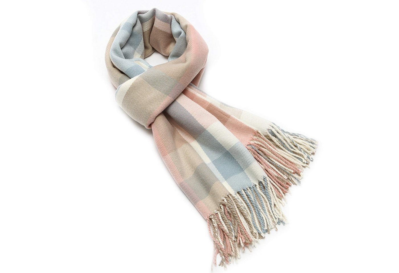 Bextsrack Modeschal karierter Schal mit Fransen, weicher und warmer, kuschelweich Karo von Bextsrack