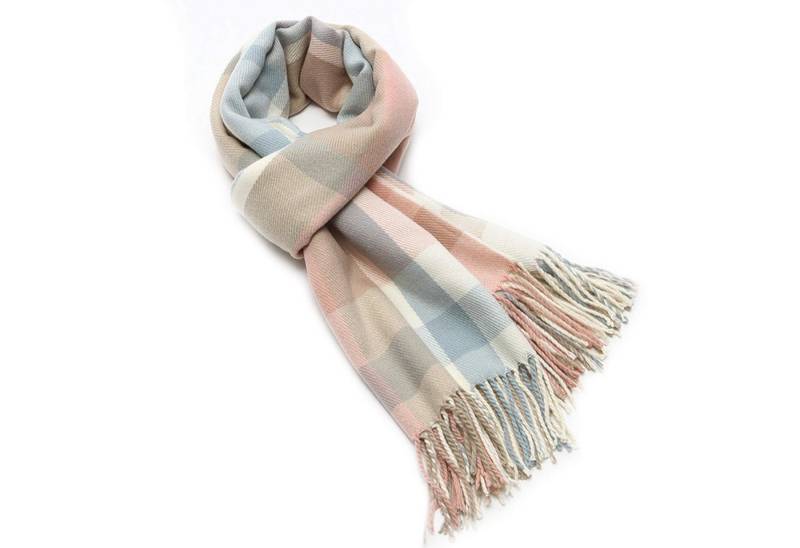 Bextsrack Modeschal karierter Schal mit Fransen, weicher und warmer, kuschelweich Karo von Bextsrack