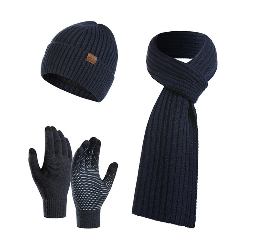 Bextsrack Mütze & Schal 3 Stück Mütze, Schal & Handschuh-Sets Geeignet für Jugendliche, Menschen mittleren Alters und Senioren von Bextsrack