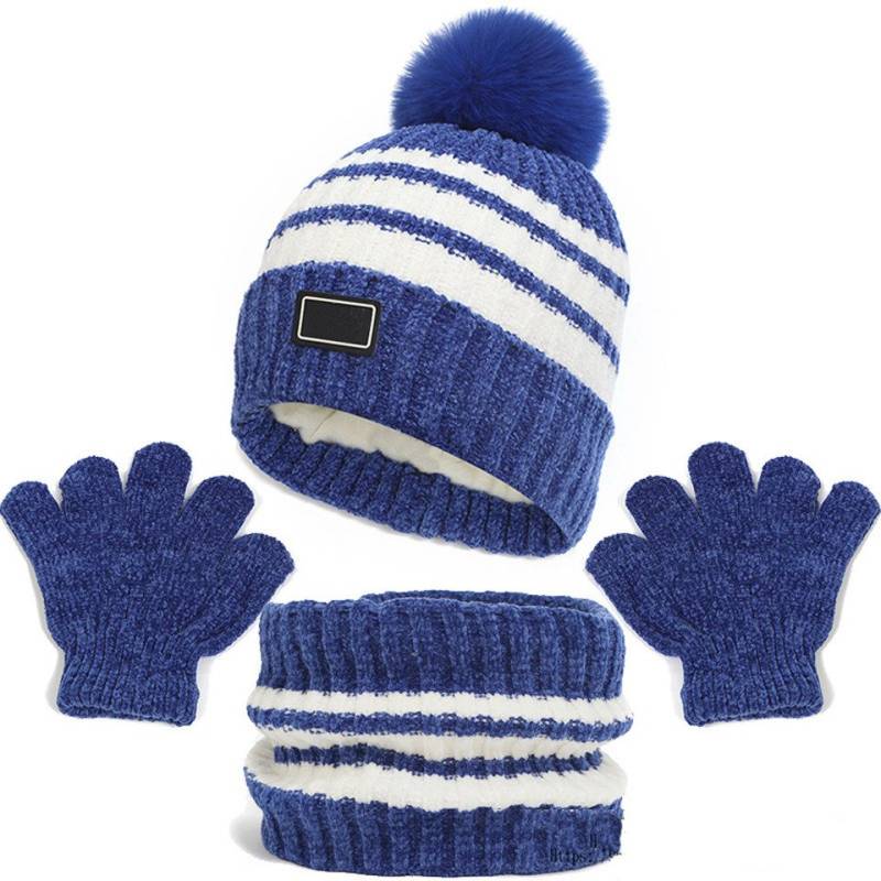 Bextsrack Mütze & Schal Filzhut Kinder Unisex Schal Mütze Handschuhe Set (Wintermütze, Schal, Handschuhe, dreiteiliges Set) von Bextsrack