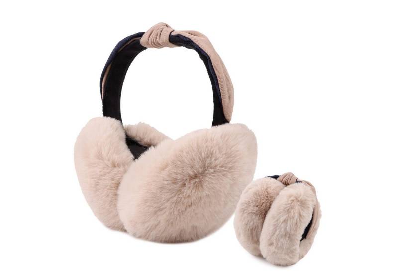 Bextsrack Ohrenwärmer Damen Faltbare Plüsch Ohrenwärmer, Kälteschutz Warme Ohrenschützer Winter Mädchen Ohrschützer mit Bogenknoten, Winddicht Ear Muffs von Bextsrack