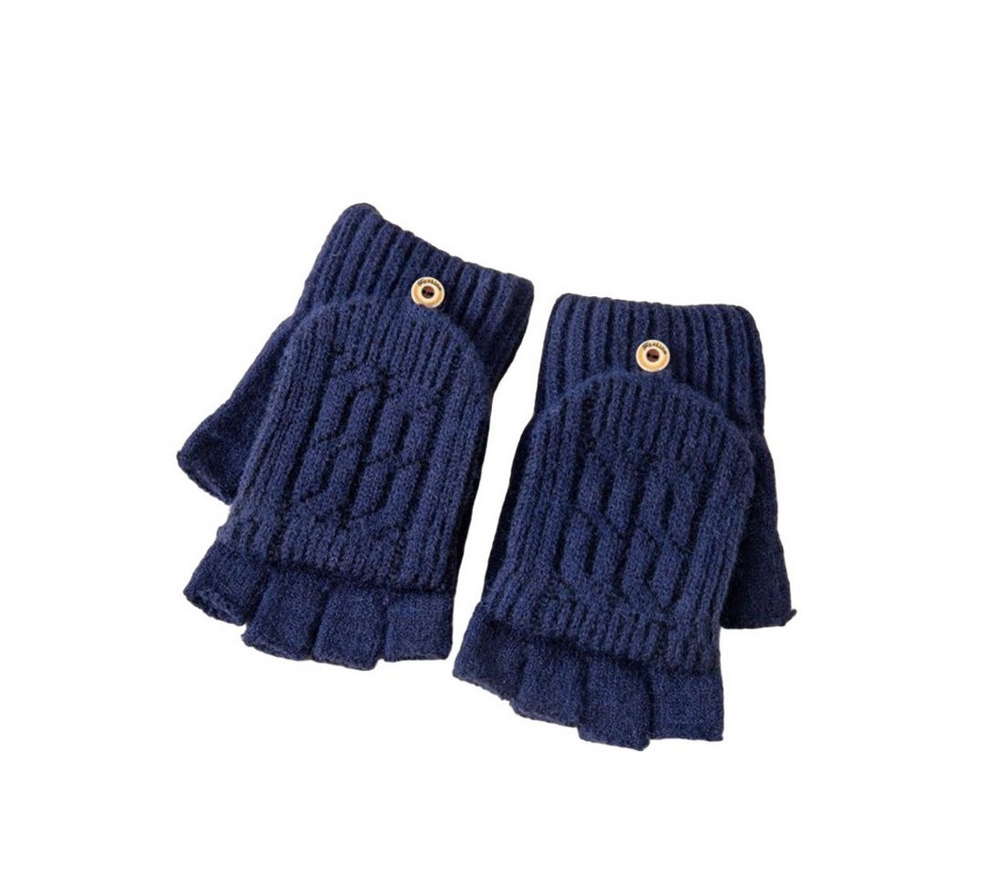 Bextsrack Strickhandschuhe Halbfingerhandschuhe mit Kappe,Winter Flip Handschuhe mit Berührung Fingerlose Handschuhe Winterhandschuhe für Damen Herren von Bextsrack