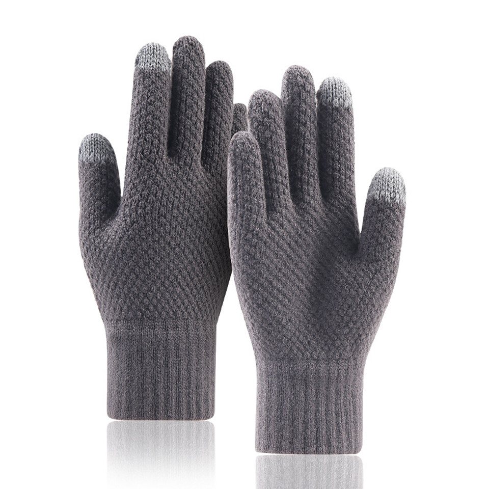 Bextsrack Strickhandschuhe Outdoor-warme Strickhandschuhe mit Fleece, Touchscreen-fähig, für Radfahren und Skifahren, Unisex von Bextsrack