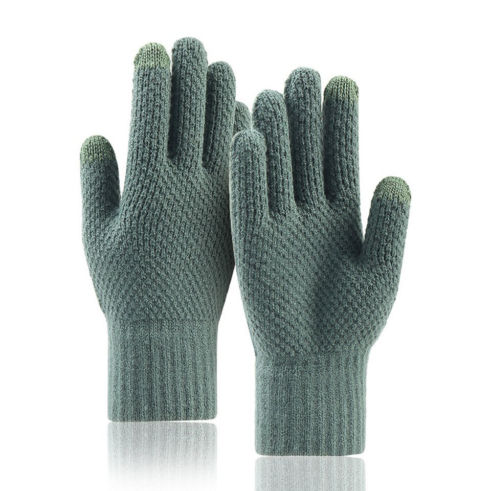 Bextsrack Strickhandschuhe Outdoor-warme Strickhandschuhe mit Fleece, Touchscreen-fähig, für Radfahren und Skifahren, Unisex von Bextsrack
