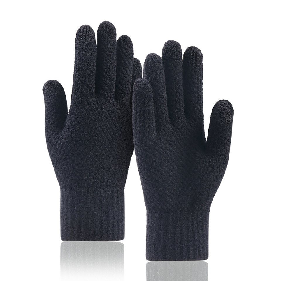 Bextsrack Strickhandschuhe Outdoor-warme Strickhandschuhe mit Fleece, Touchscreen-fähig, für Radfahren und Skifahren, Unisex von Bextsrack