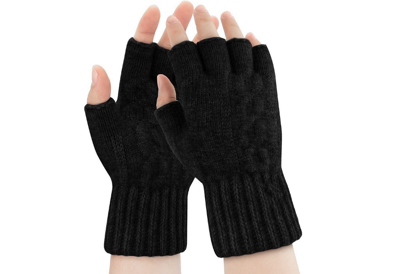 Bextsrack Strickhandschuhe Thermisch Fingerlose Handschuhe Weich Touchscreen Winterhandschuhe für Skifahren Radfahren Arbeit Damen Herren von Bextsrack