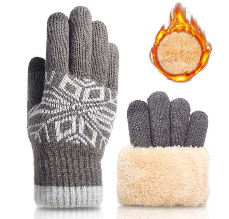 Bextsrack Strickhandschuhe Winterhandschuhe Doppellagige Touchscreen Warm Handschuhe Weihnachten Warme Handschuhe von Bextsrack
