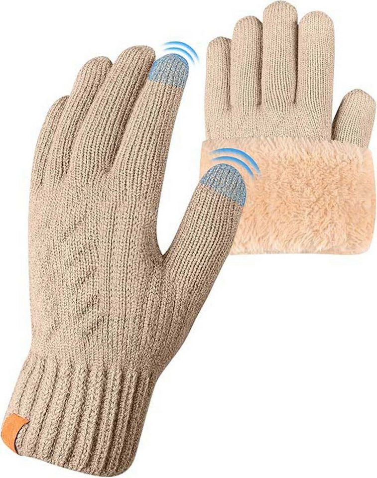 Bextsrack Strickhandschuhe Winterhandschuhe mit Fleecefutter, Touchscreen Warme Gedehnt von Bextsrack