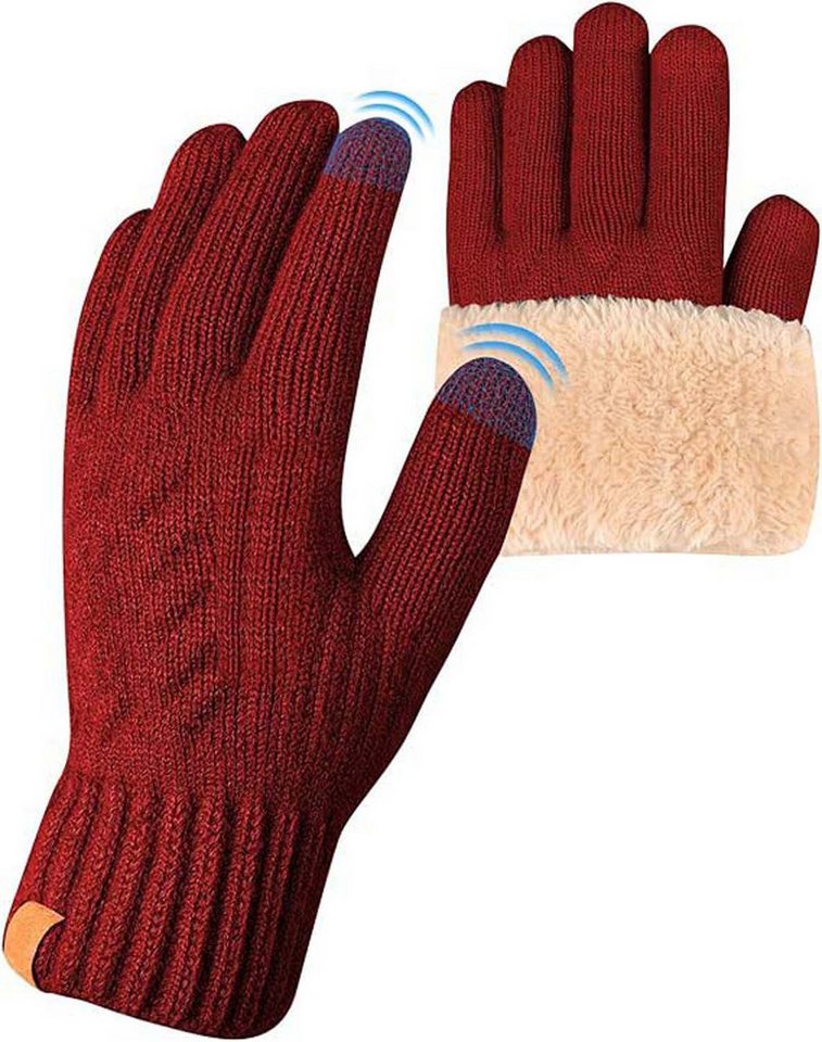 Bextsrack Strickhandschuhe Winterhandschuhe mit Fleecefutter, Touchscreen Warme Gedehnt von Bextsrack
