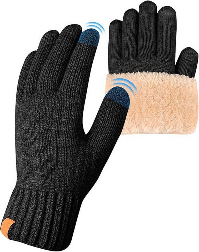 Bextsrack Strickhandschuhe Winterhandschuhe mit Fleecefutter, Touchscreen Warme Gedehnt von Bextsrack