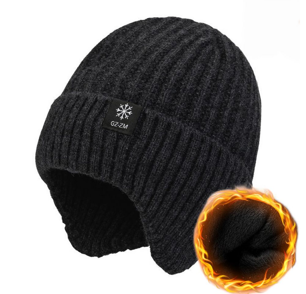 Bextsrack Strickmütze Wintermütze Halswärmer Set für Herren Damen Beanie Strickmütze mit Wollfutter und Ohrklappen, Warme Loop Schal von Bextsrack