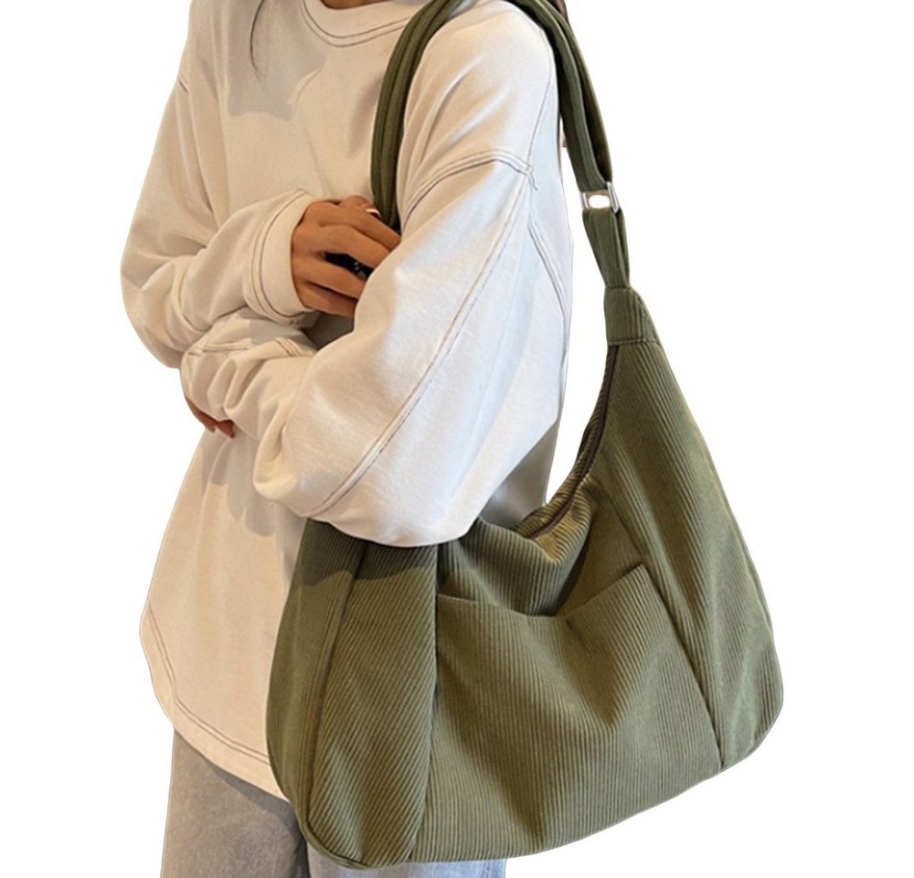 Bextsrack Umhängetasche Damen Groß Cord Tasche Shopper Crossbody Schultertasche Henkeltasche, Hobo Handtasche für Uni Arbeit Mädchen Schule von Bextsrack