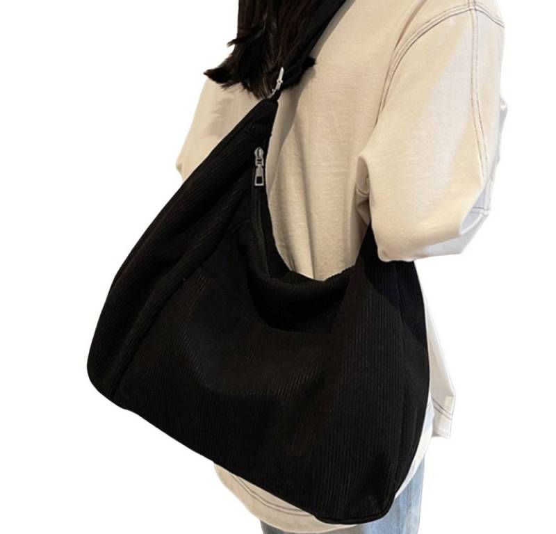 Bextsrack Umhängetasche Damen Groß Cord Tasche Shopper Crossbody Schultertasche Henkeltasche, Hobo Handtasche für Uni Arbeit Mädchen Schule von Bextsrack