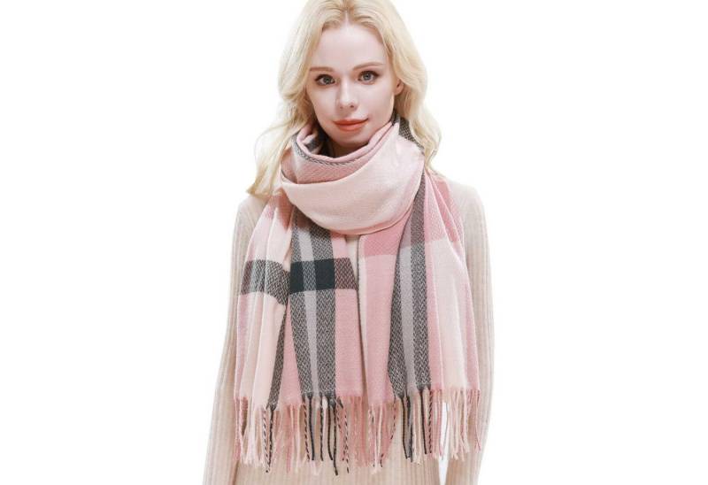 Bextsrack Wollschal Damen Kariert Groß Fransen Schal Lange Winterschal, für Herbst Winter von Bextsrack