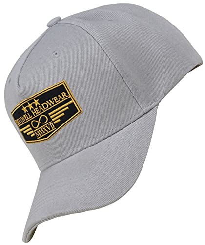 Bexxwell Baseball Cap hellgrau mit Patch (optimale Passform, Kappe, grau, Light Grey, Gray, Gold, Unisex) von Bexxwell