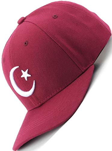 Bexxwell Baseball Cap rot mit Hilal 3D-Stickerei in weiß (optimale Passform, Kappe, red, Baseballcap, Mondsichel, Türkei; Turkye, Mond, Stern, Basecap,Unisex) von Bexxwell