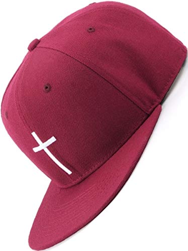 Bexxwell Junior Snapback Cap für Kinder rot mit Kreuz (Kinder, Junior, Kids, optimale Passform, Kappe, red, Cross, Unisex) von Bexxwell