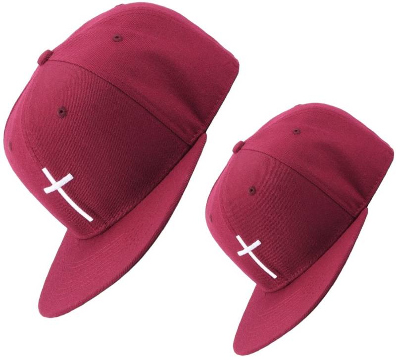 Bexxwell Snapback Cap 2er-Set Partnerlook für Klein und Groß mit Kreuz-Stickerei von Bexxwell