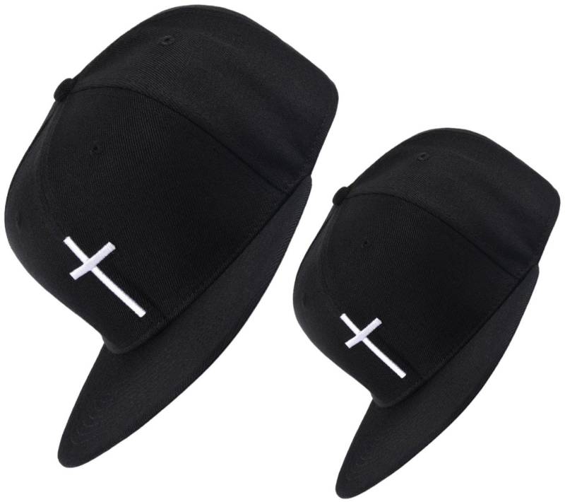 Bexxwell Snapback Cap 2er-Set Partnerlook für Klein und Groß mit Kreuz-Stickerei von Bexxwell