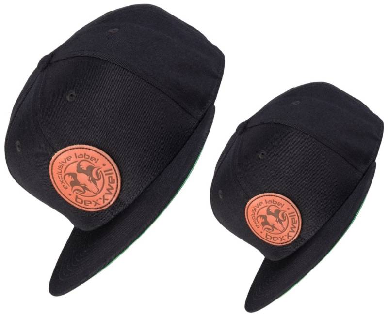 Bexxwell Snapback Cap 2er-Set Partnerlook für Klein und Groß mit Leder-Patch (2er Set (1x Erwachsene, 1x Kind) von Bexxwell