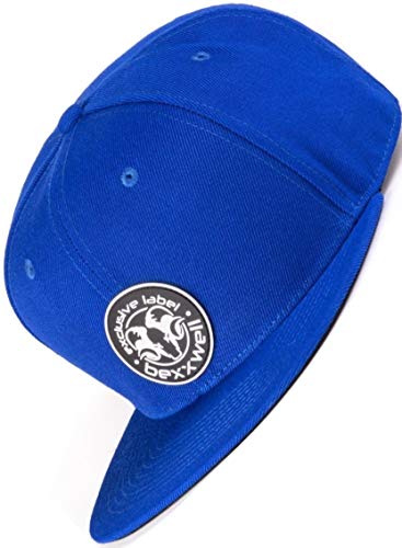 Bexxwell Snapback Cap blau mit Gummi-Patch (optimale Passform, Kappe, Blue, Gumpatch, Unisex) von Bexxwell