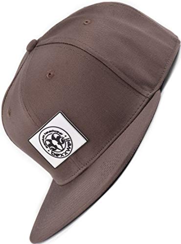 Bexxwell Snapback Cap braun mit Gummi-Patch eckig (optimale Passform, Kappe, Brown, Gumpatch, Unisex) von Bexxwell