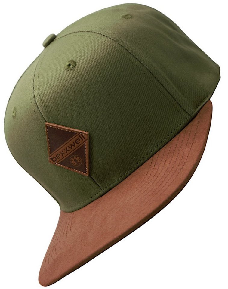 Bexxwell Snapback Cap mit Lederpatch, Schirm in Wildlederoptik (optimale Passform, Unisex) von Bexxwell
