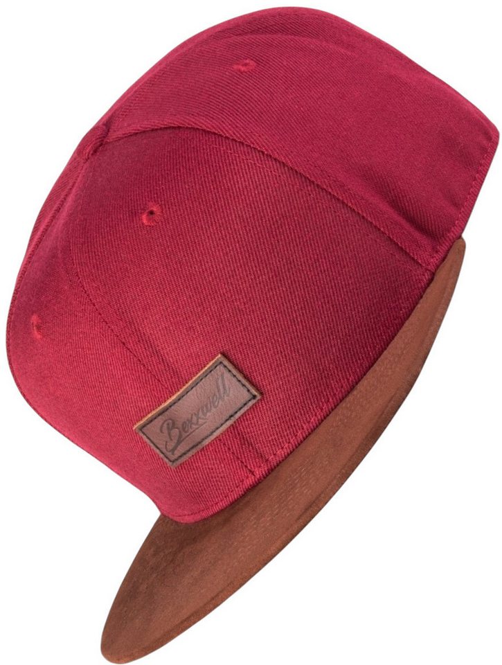 Bexxwell Snapback Cap mit Lederpatch, Schirm in Wildlederoptik (optimale Passform, Unisex) von Bexxwell