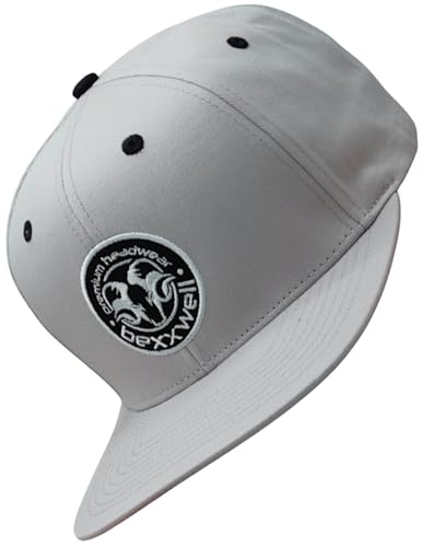 Bexxwell Snapback Cap mit Logopatch (optimale Passform, Kappe, Unisex) (DE/NL/SE/PL, Alphanumerisch, Einheitsgröße, Hellgrau) von Bexxwell